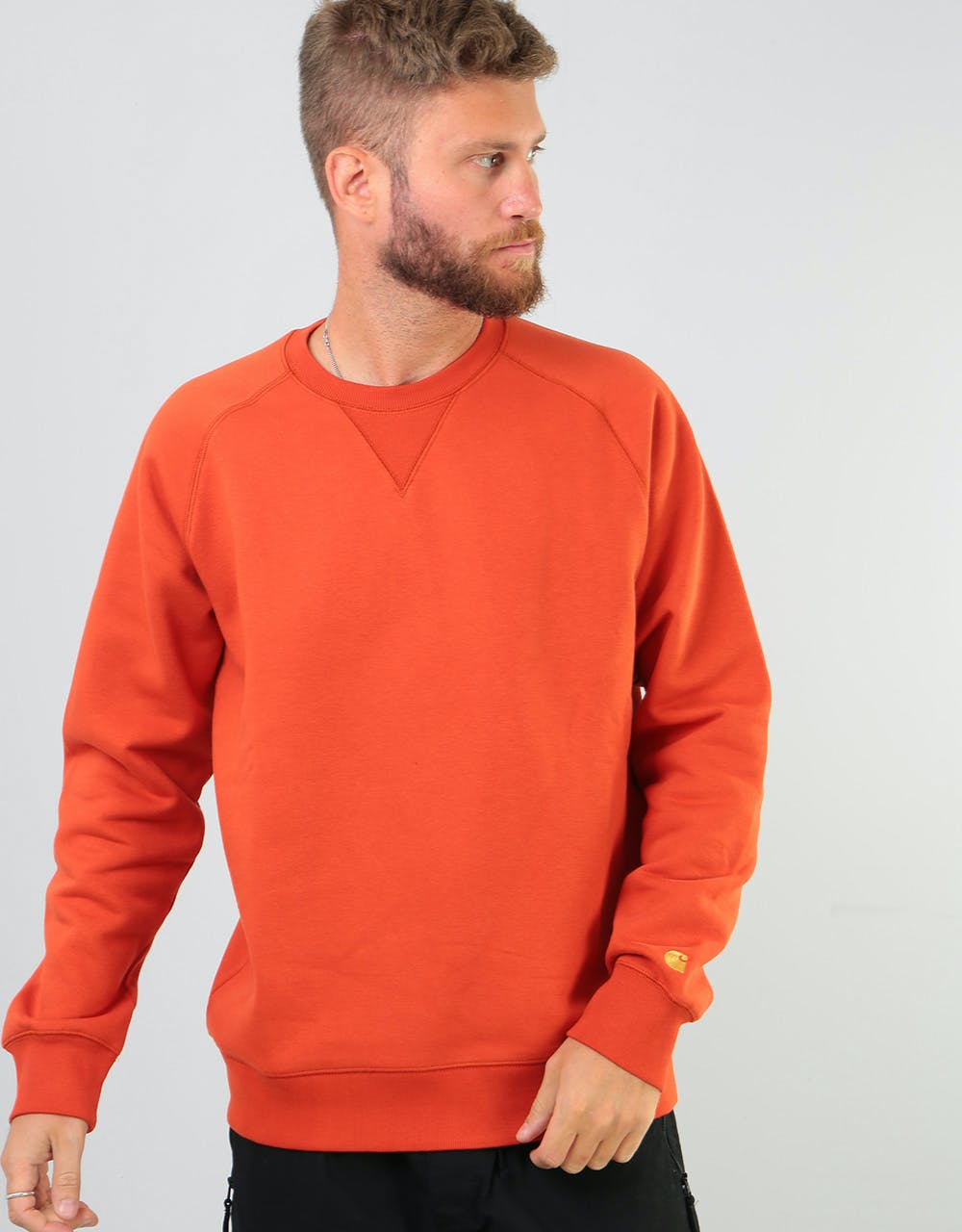 Carhartt WIP Chase Sweatshirt - Brick Orange/Gold