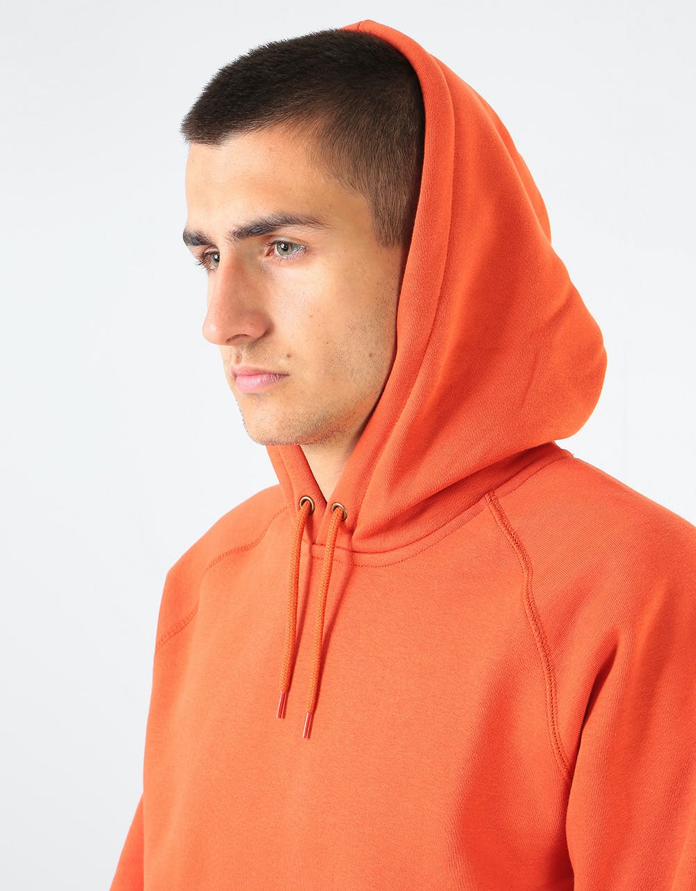 Carhartt WIP Hooded Chase Sweatshirt - Brick Orange/Gold