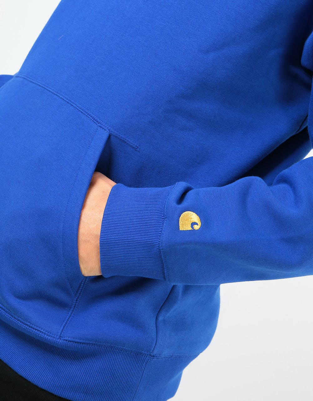 Carhartt WIP Hooded Chase Sweatshirt - Thunder Blue/Gold