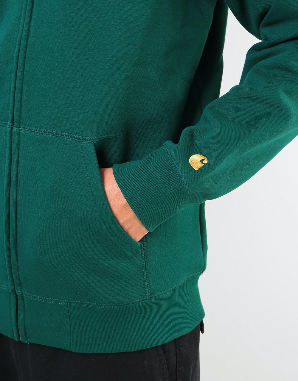 Carhartt WIP Hooded Chase Jacket - Fir/Gold