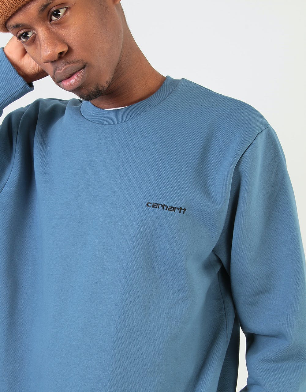 Carhartt WIP Script Embroidery Sweatshirt - Prussian Blue/Black