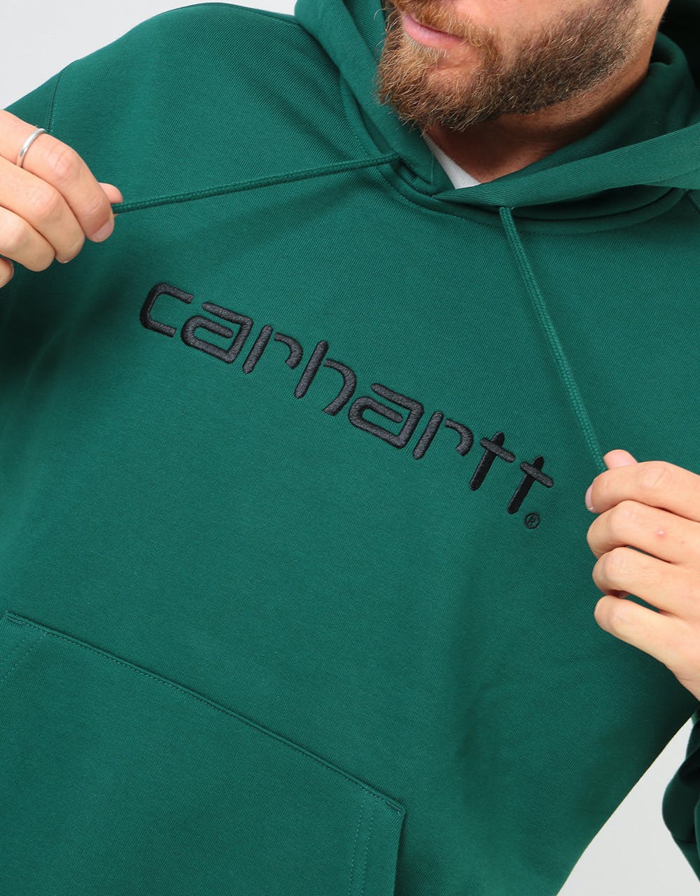 Carhartt WIP Hooded Sweatshirt - Dark Fir/Black