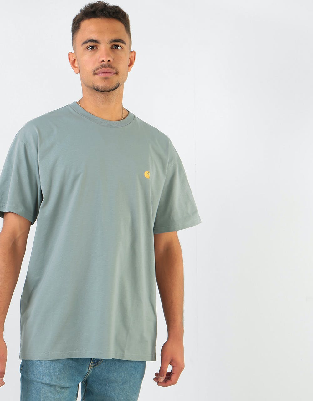 Carhartt WIP S/S Chase T-Shirt - Cloudy/Gold