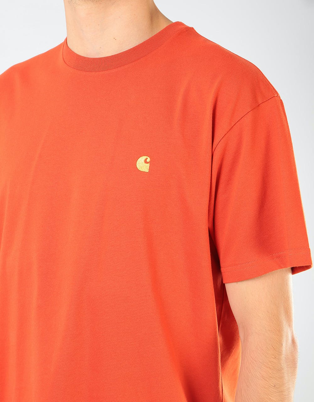 Carhartt WIP S/S Chase T-Shirt - Brick Orange/Gold