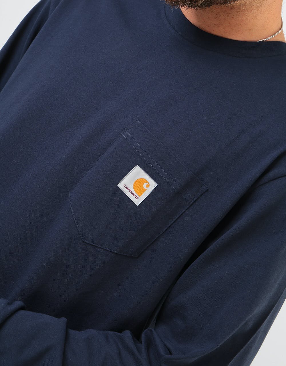Carhartt WIP L/S Pocket T-Shirt - Dark Navy