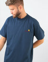 Carhartt WIP S/S American Script T-Shirt - Blue