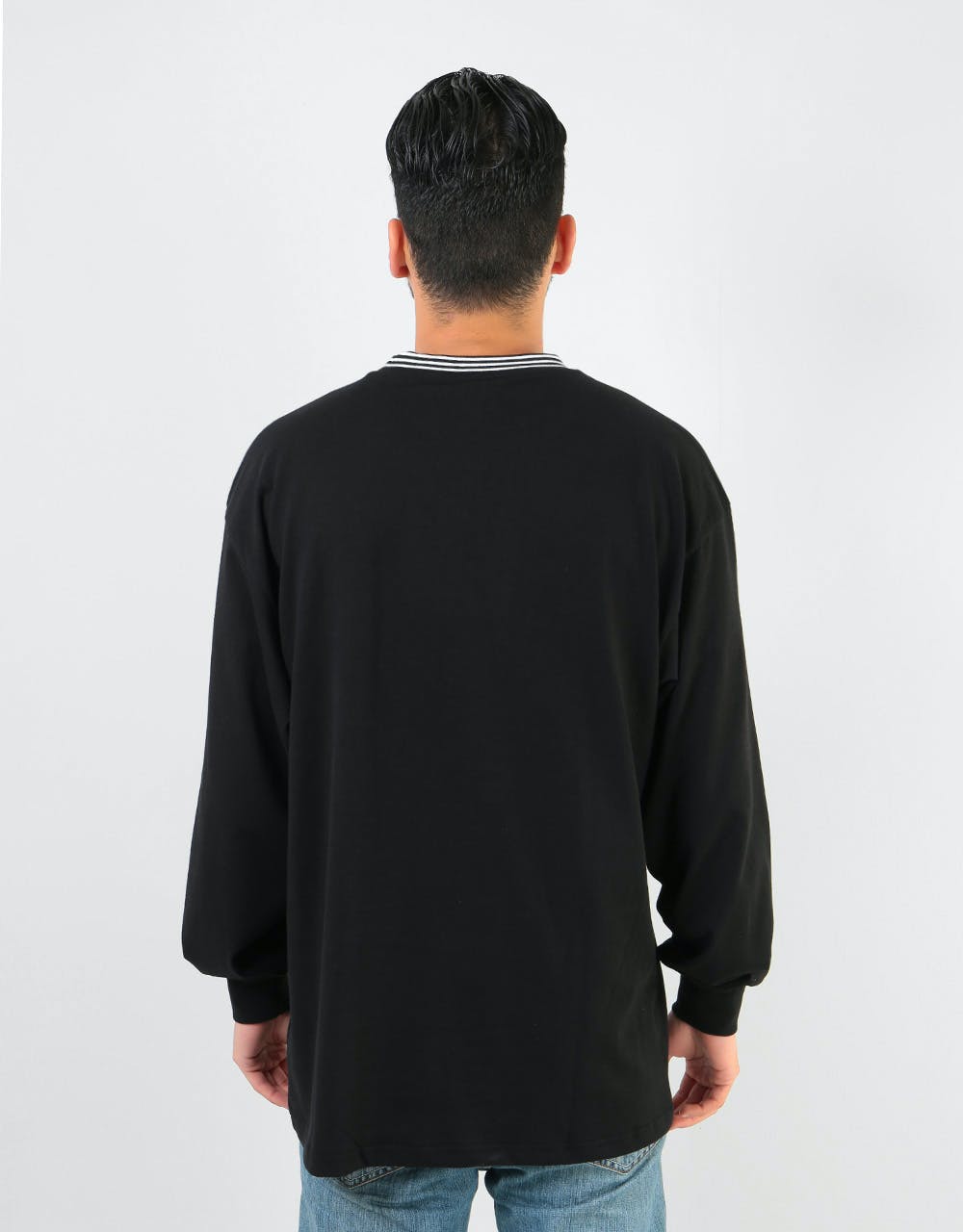 Polar Striped Rib L/S T-Shirt - Black