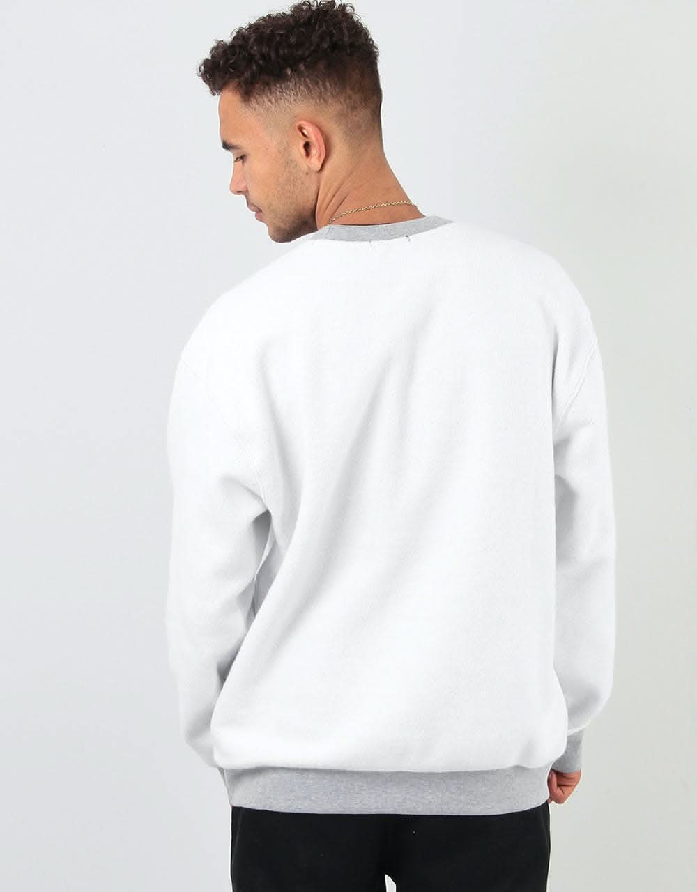 Obey Trophy Reverse Fleece Crew Sweatshirt - Heather Grey