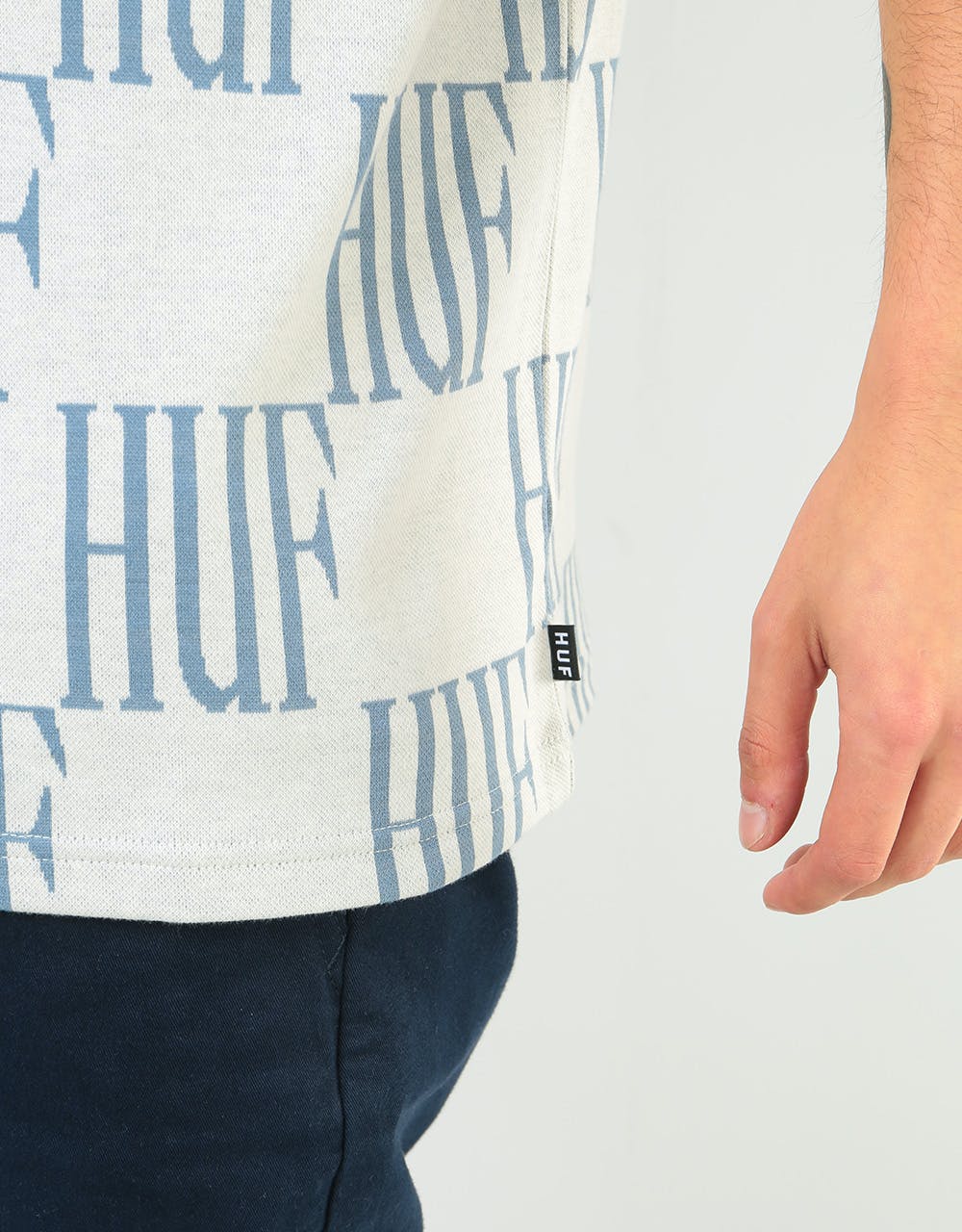 HUF Big Checked S/S Knit T-Shirt - Light Grey