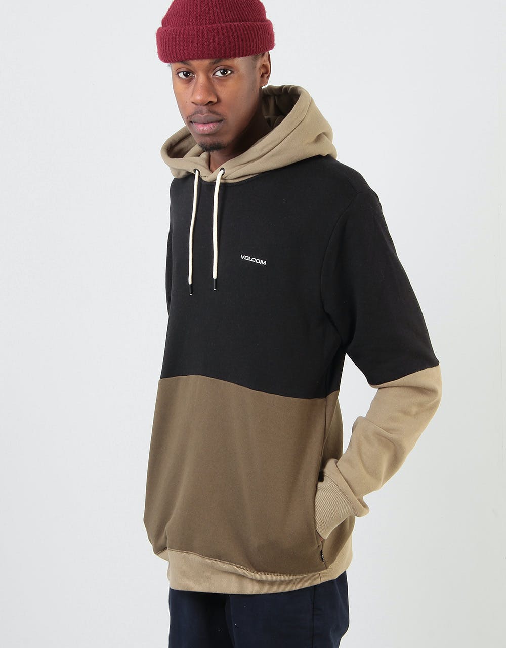 Volcom Single Stone Divided Pullover Hoodie - Military