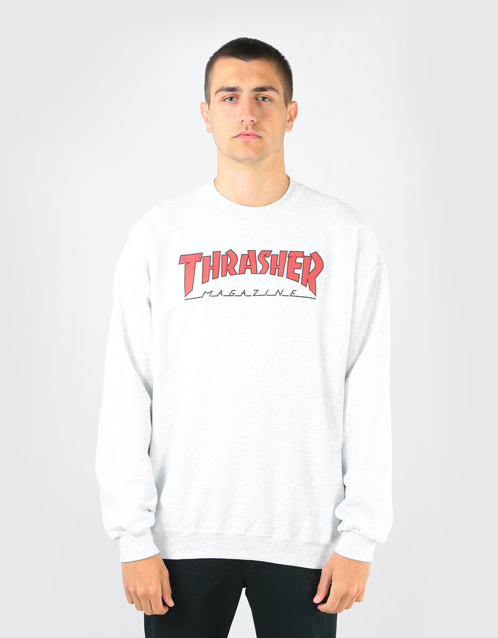 Thrasher Outlined Crew - Ash Grey
