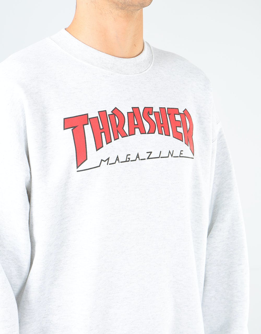 Thrasher Outlined Crew - Ash Grey