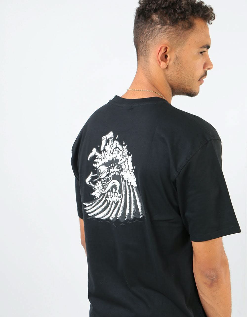 Santa Cruz Bone Wave T-Shirt - Black