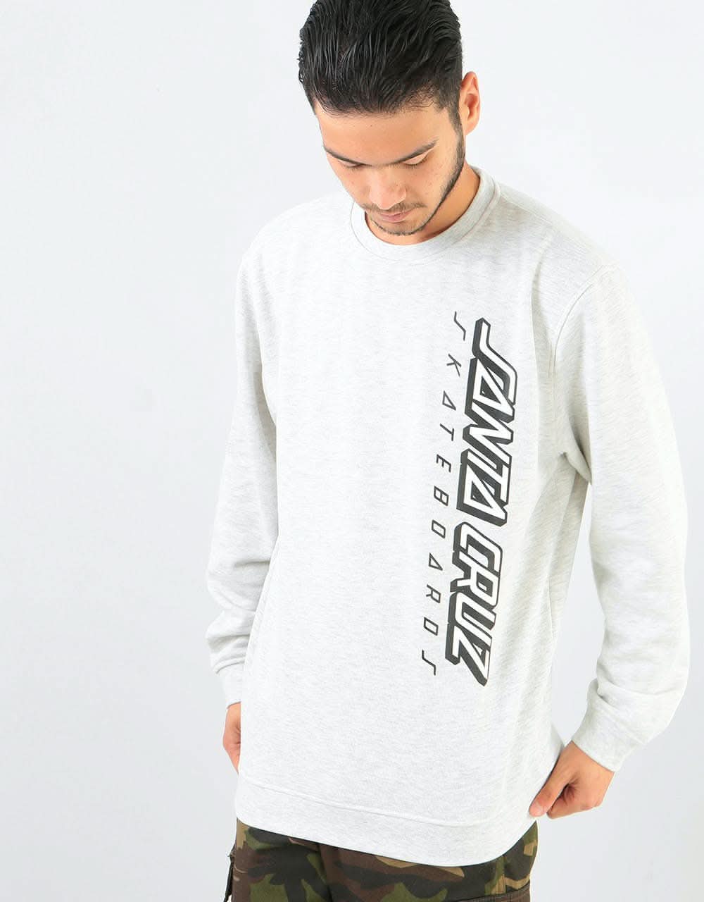 Santa Cruz 2 Colour Strip Crew - Athletic Heather