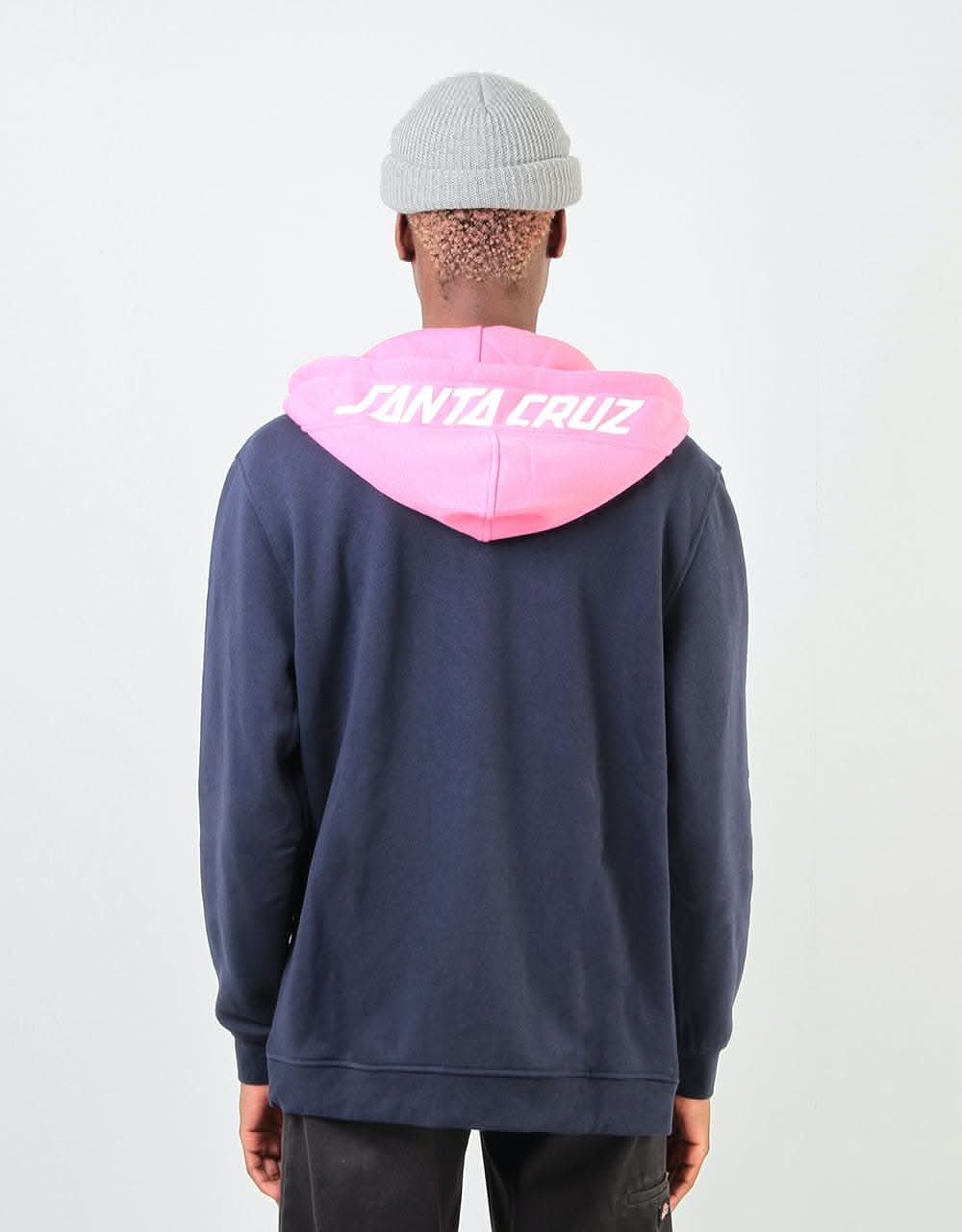 Santa Cruz Halo Zip Hoodie - Dark Navy/Orchid Pink