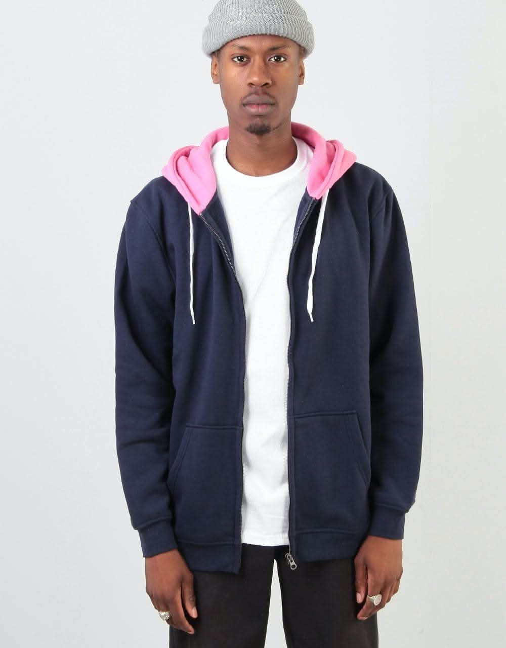 Santa Cruz Halo Zip Hoodie - Dark Navy/Orchid Pink