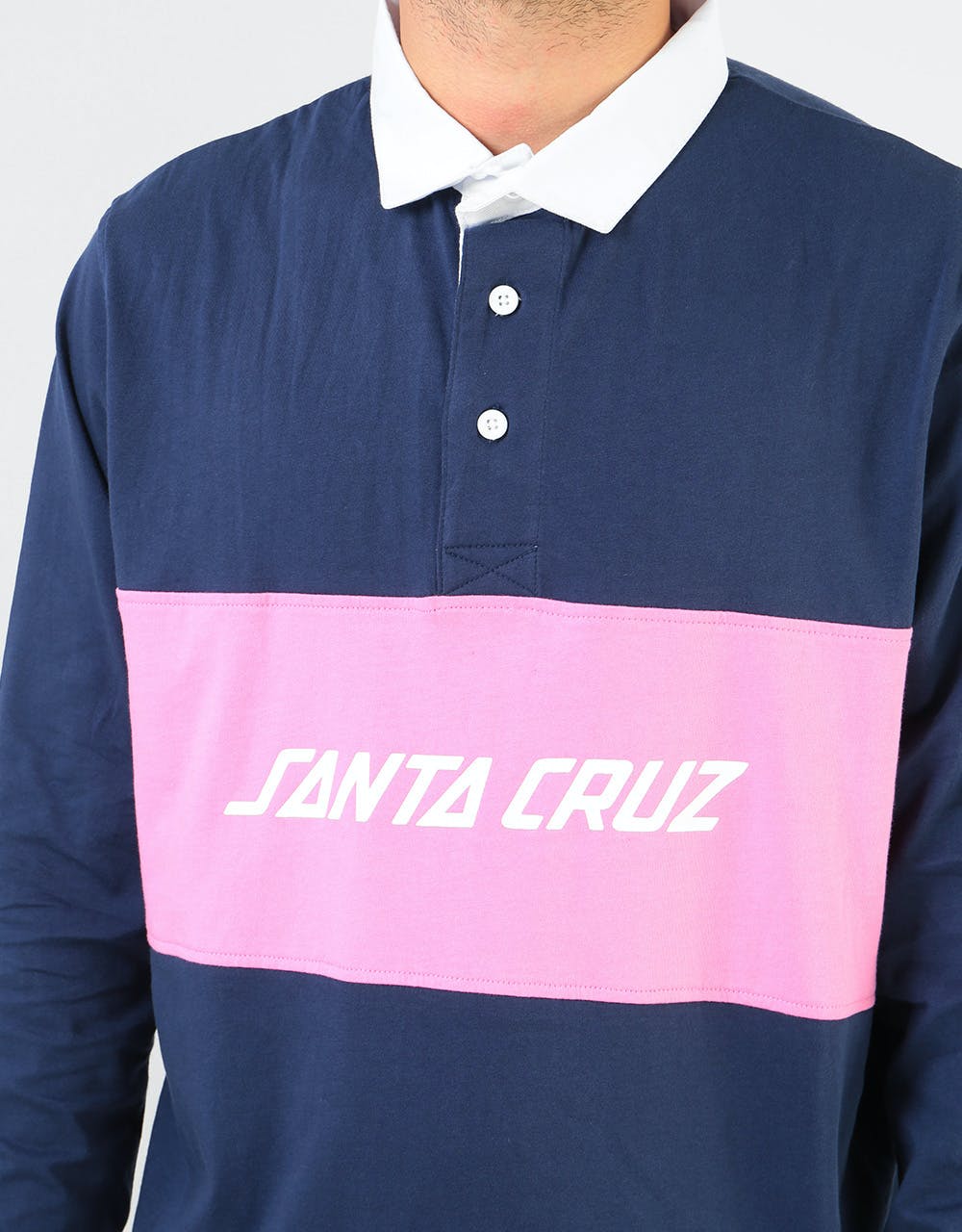 Santa Cruz Strip L/S Polo Shirt - Dark Navy