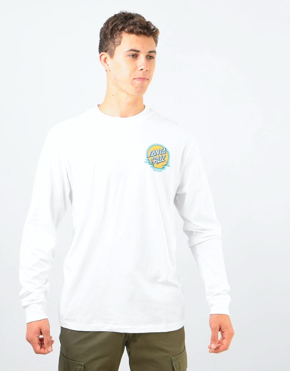 Santa Cruz Reflection Dot L/S T-Shirt - White