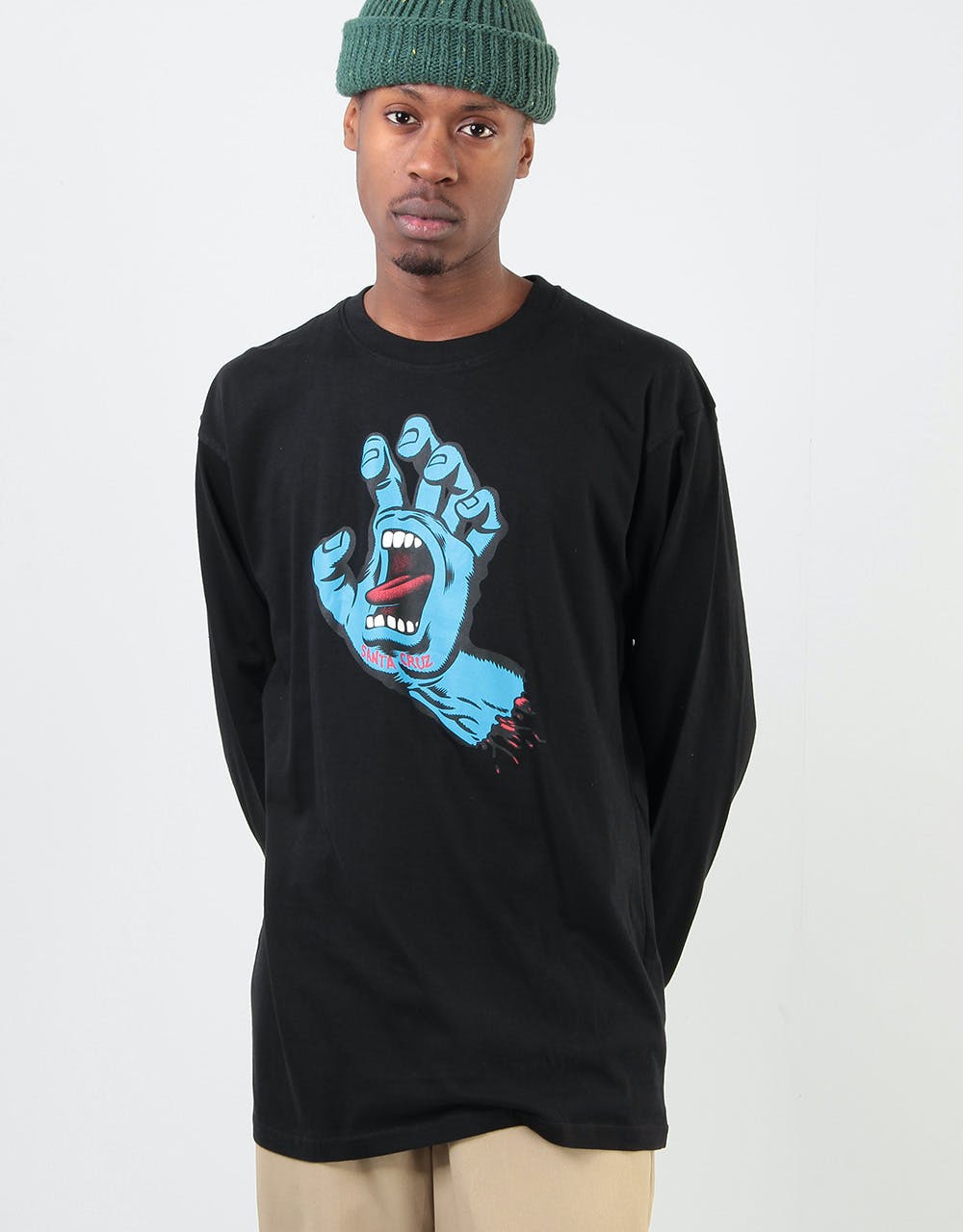 Santa Cruz Screaming Hand L/S T-Shirt - Black