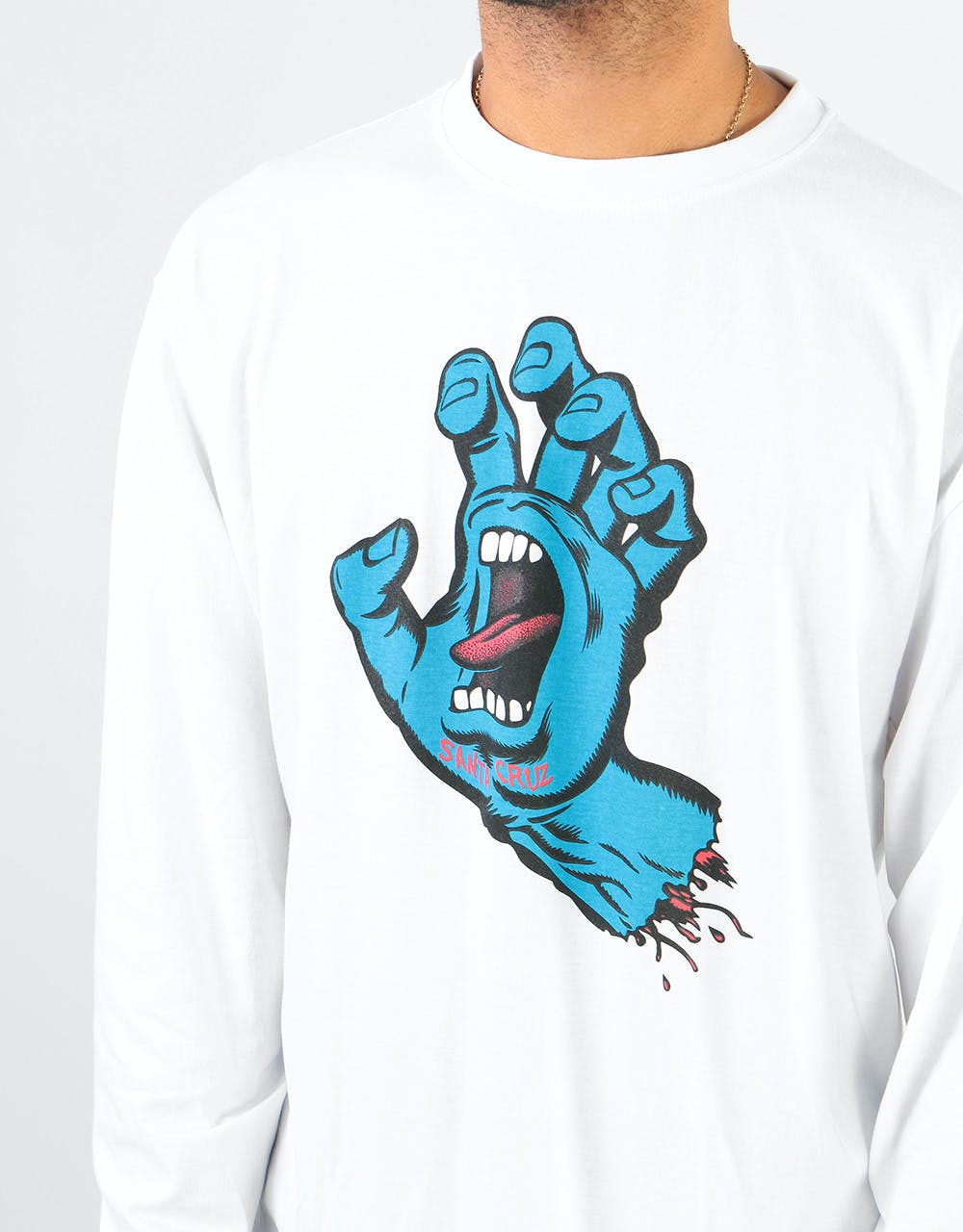 Santa Cruz Screaming Hand L/S T-Shirt - White