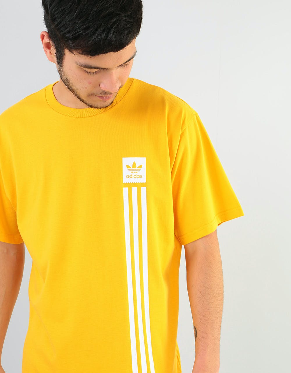 Adidas BB Pillar T-Shirt - Active Gold/White