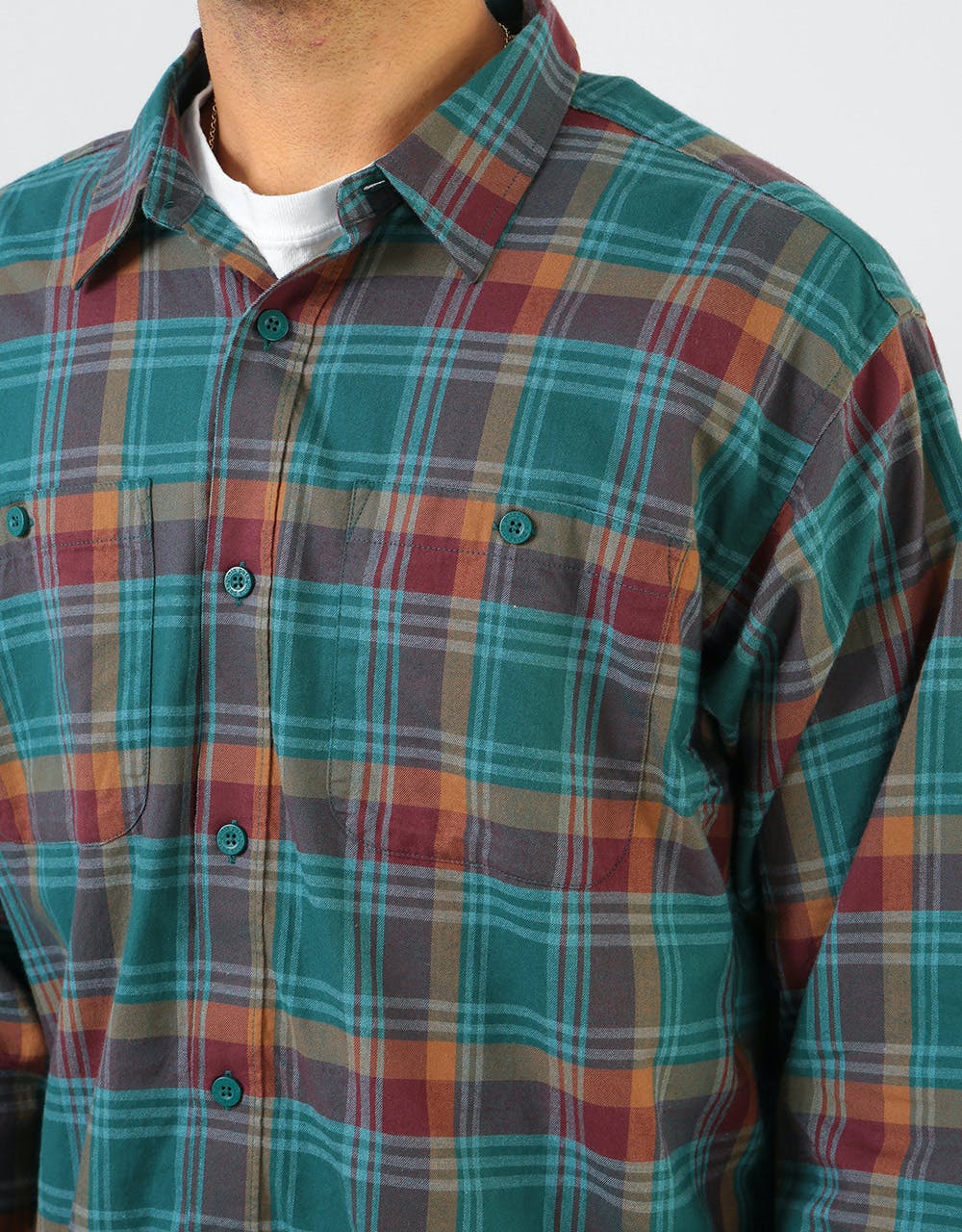 Patagonia L/S Pima Cotton Shirt - Buttes Small: Piki Green