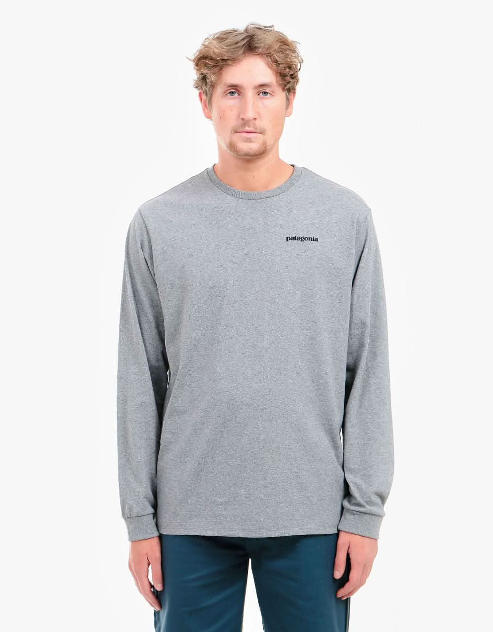 Patagonia L/S Fitz Roy Trout Responsibili-Tee - Gravel Heather
