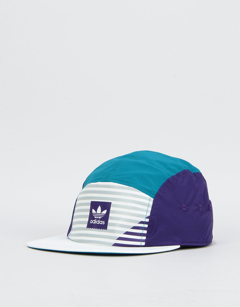 Adidas Mitch 5 Panel Cap - White/Collegiate Purple/Active Teal/Grey