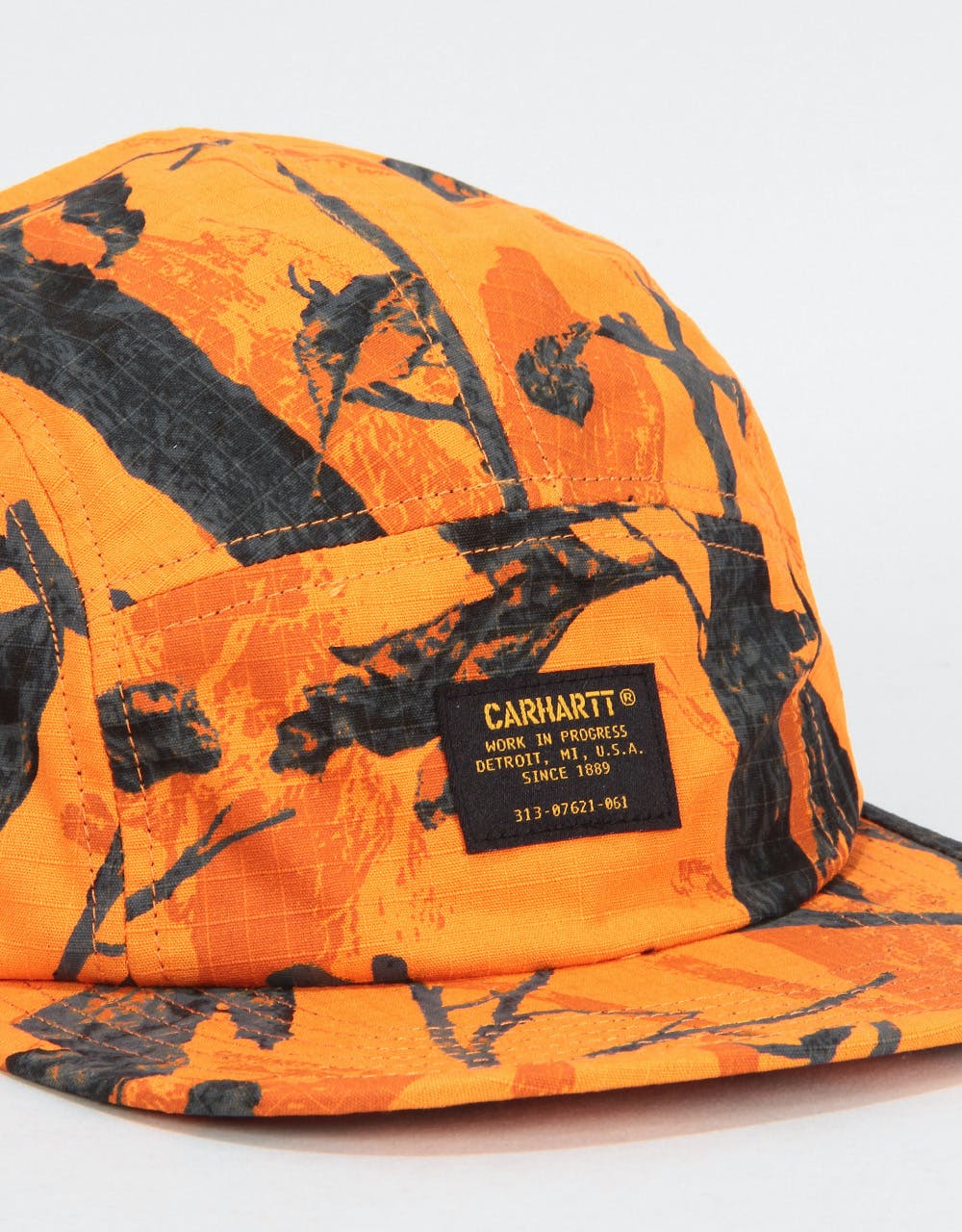 Carhartt WIP Military 5 Panel Cap  - Camo Tree/Orange