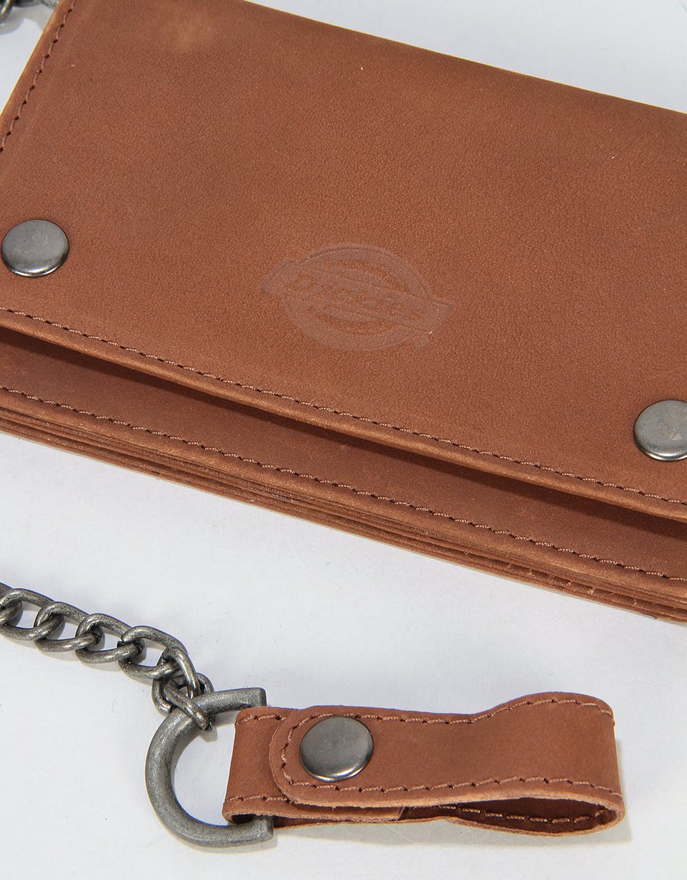 Dickies Deedsville Leather Wallet & Chain - Brown