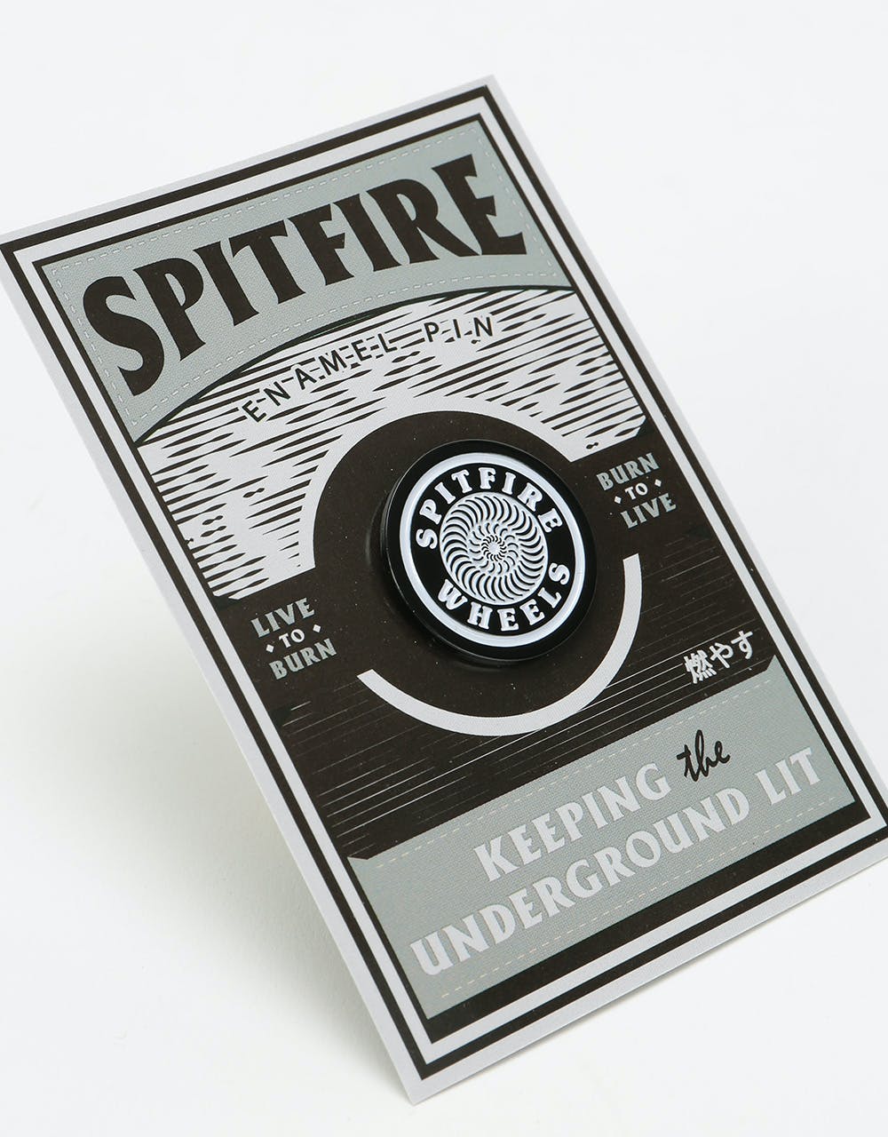 Spitfire OG Swirl Pin - Black/White