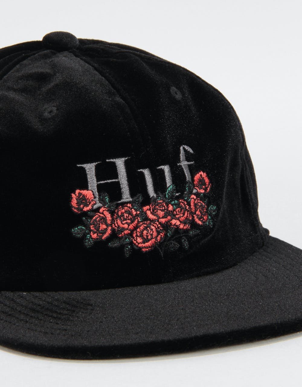 HUF Bed Of Roses 6 Panel Cap - Black