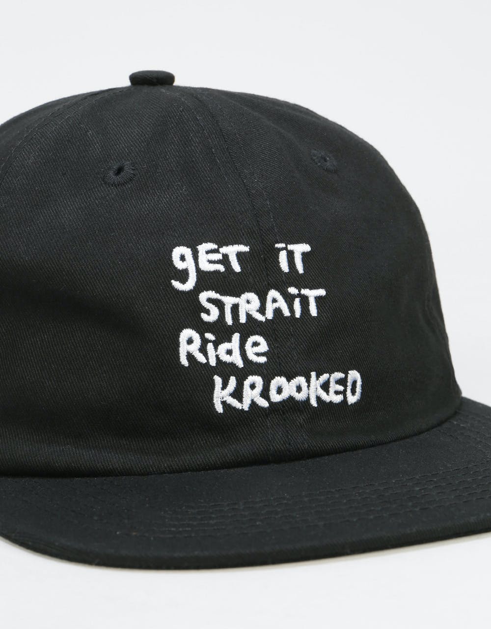 Krooked Get It Strait Strapback Cap - Black/White