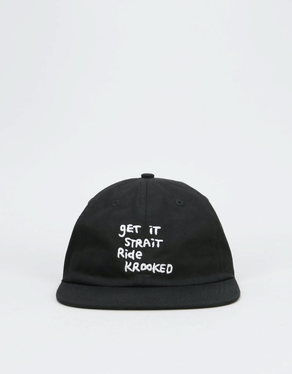 Krooked Get It Strait Strapback Cap - Black/White