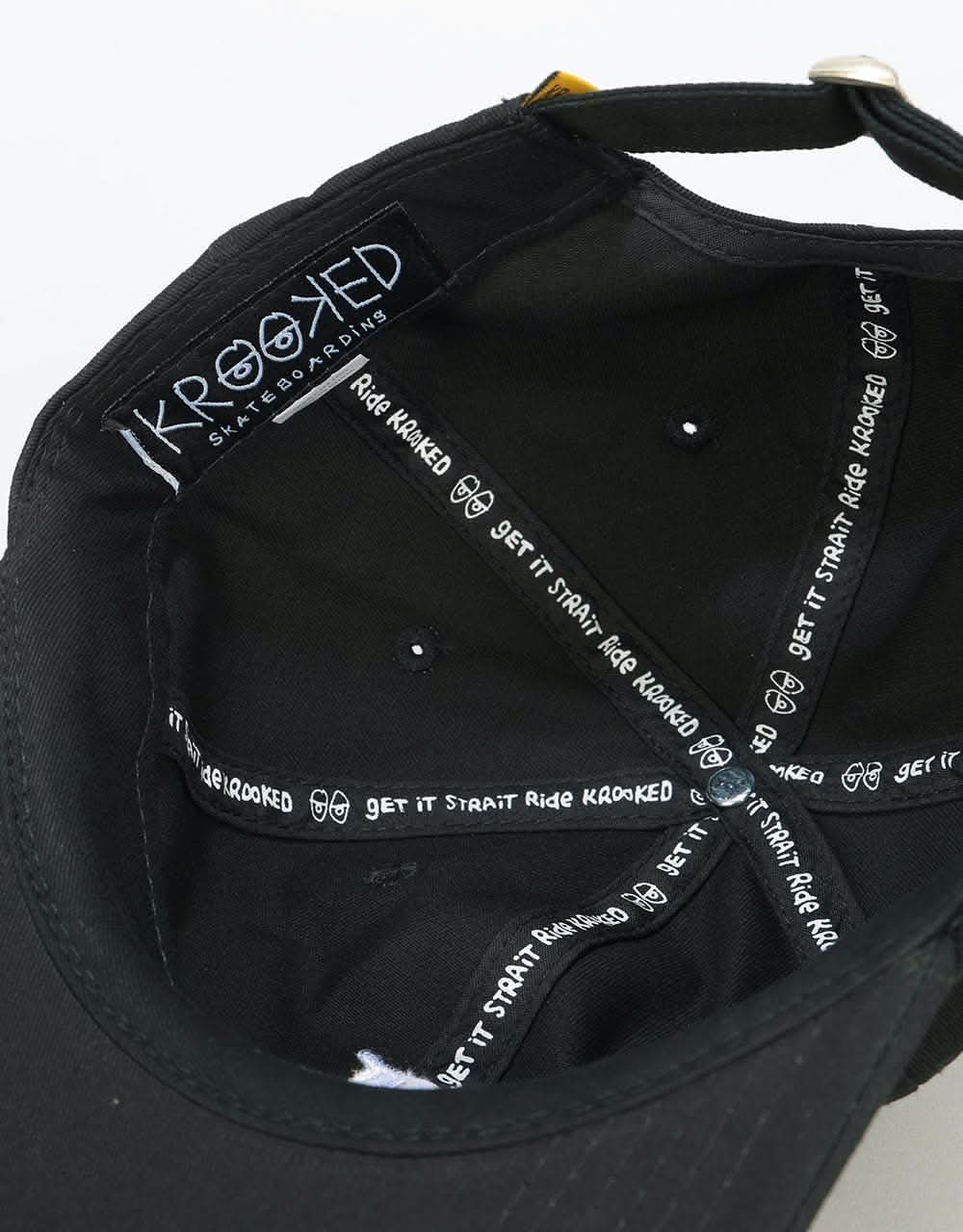 Krooked Get It Strait Strapback Cap - Black/White