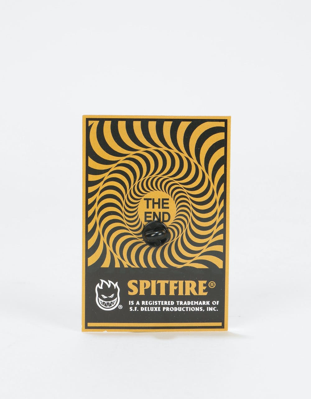Spitfire Box Swirl Pin - Silver /Black