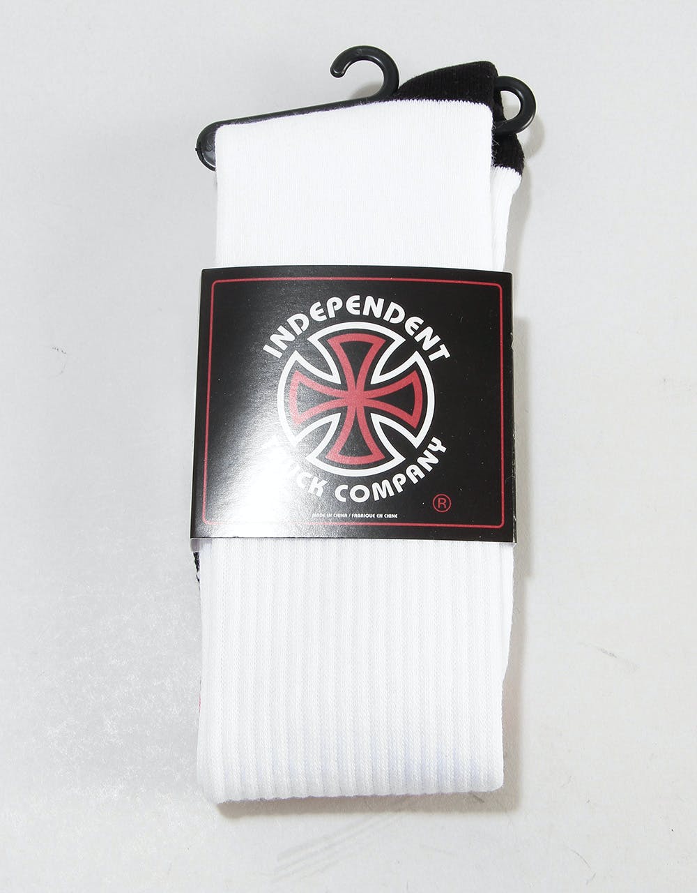 Independent Woven Crosses Socks - White
