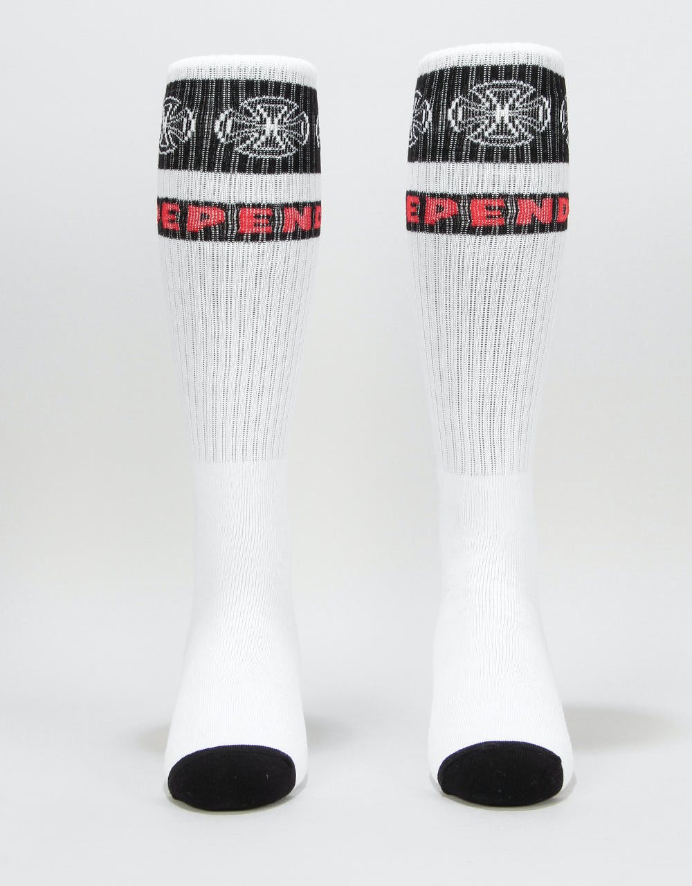 Independent Woven Crosses Socks - White