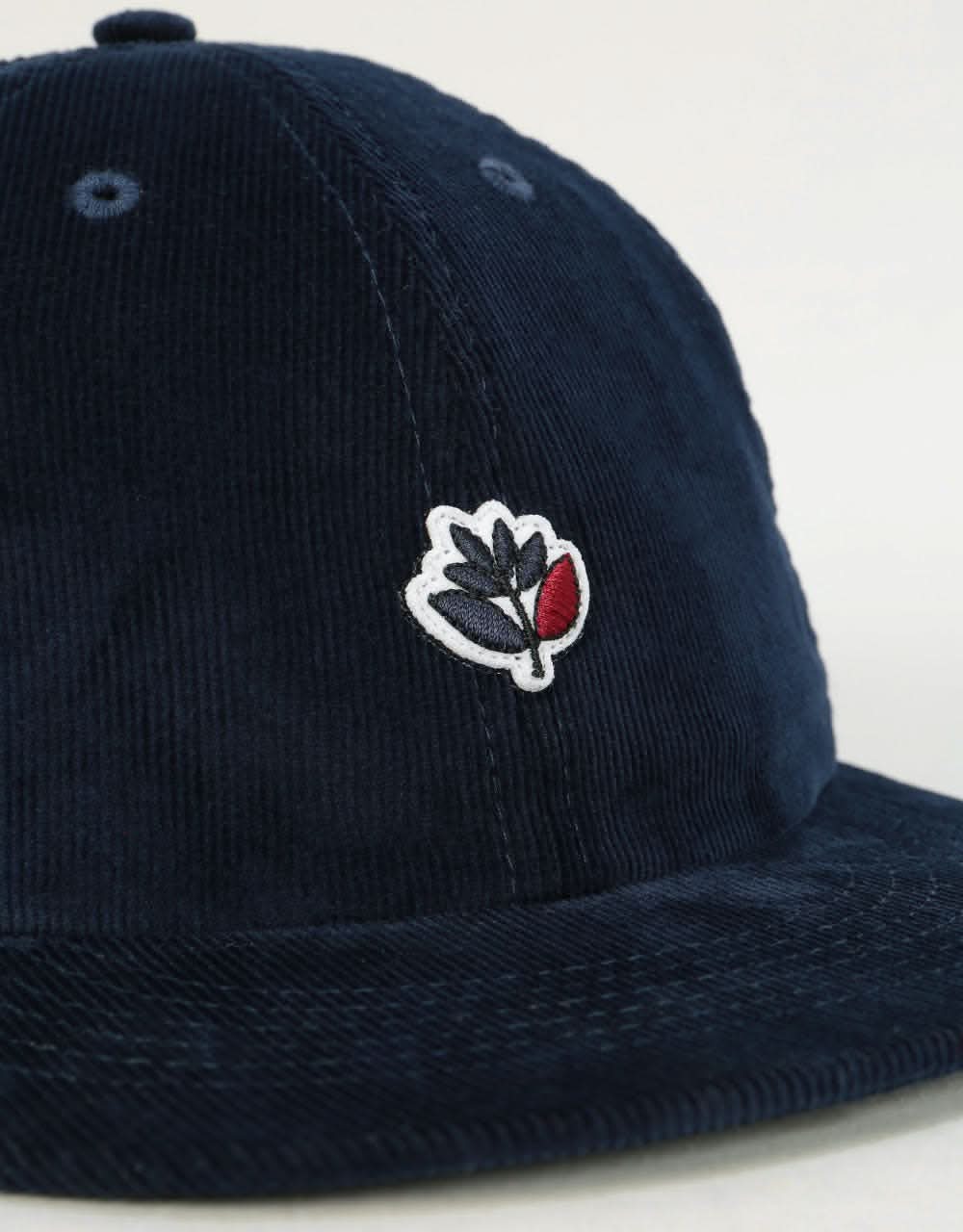 Magenta Corduroy 6 Panel Cap - Dark Navy Corduroy