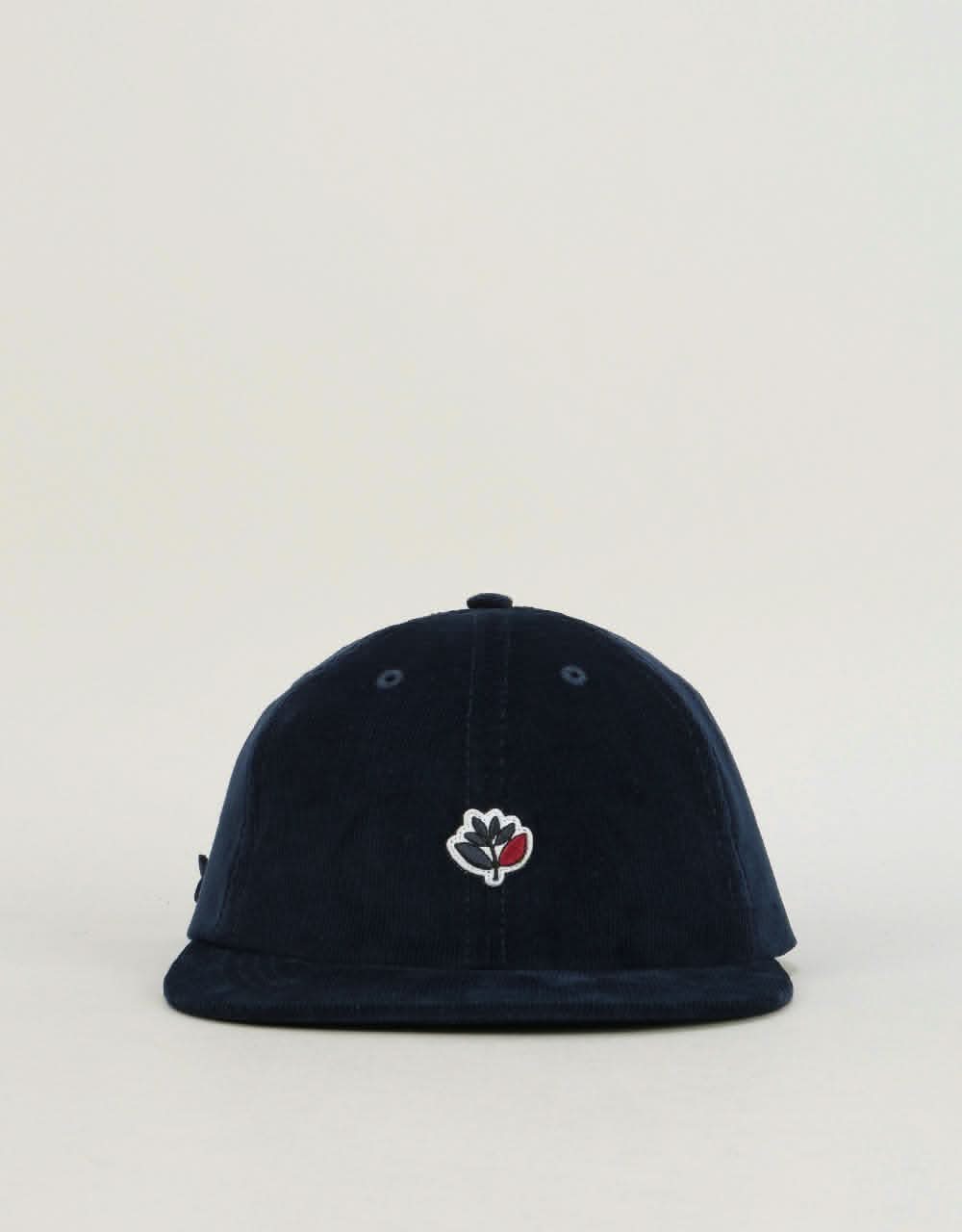 Magenta Corduroy 6 Panel Cap - Dark Navy Corduroy