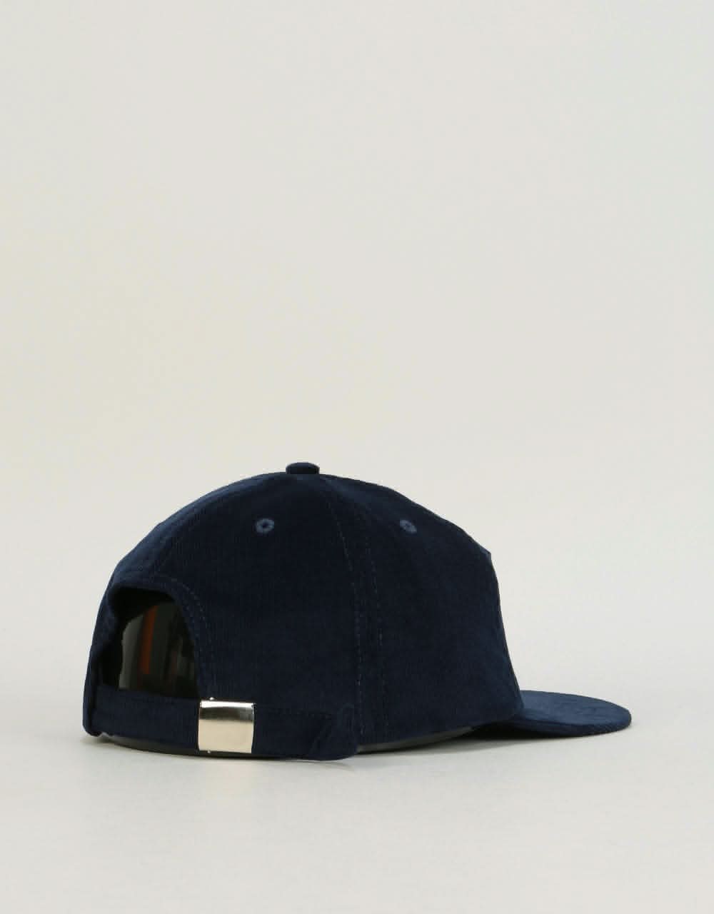 Magenta Corduroy 6 Panel Cap - Dark Navy Corduroy