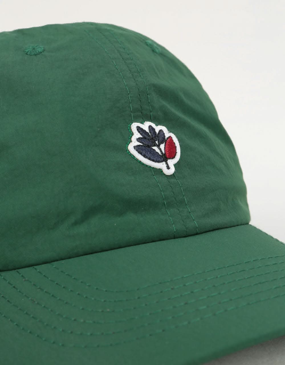 Magenta Nylon Dad Cap - Green Nylon