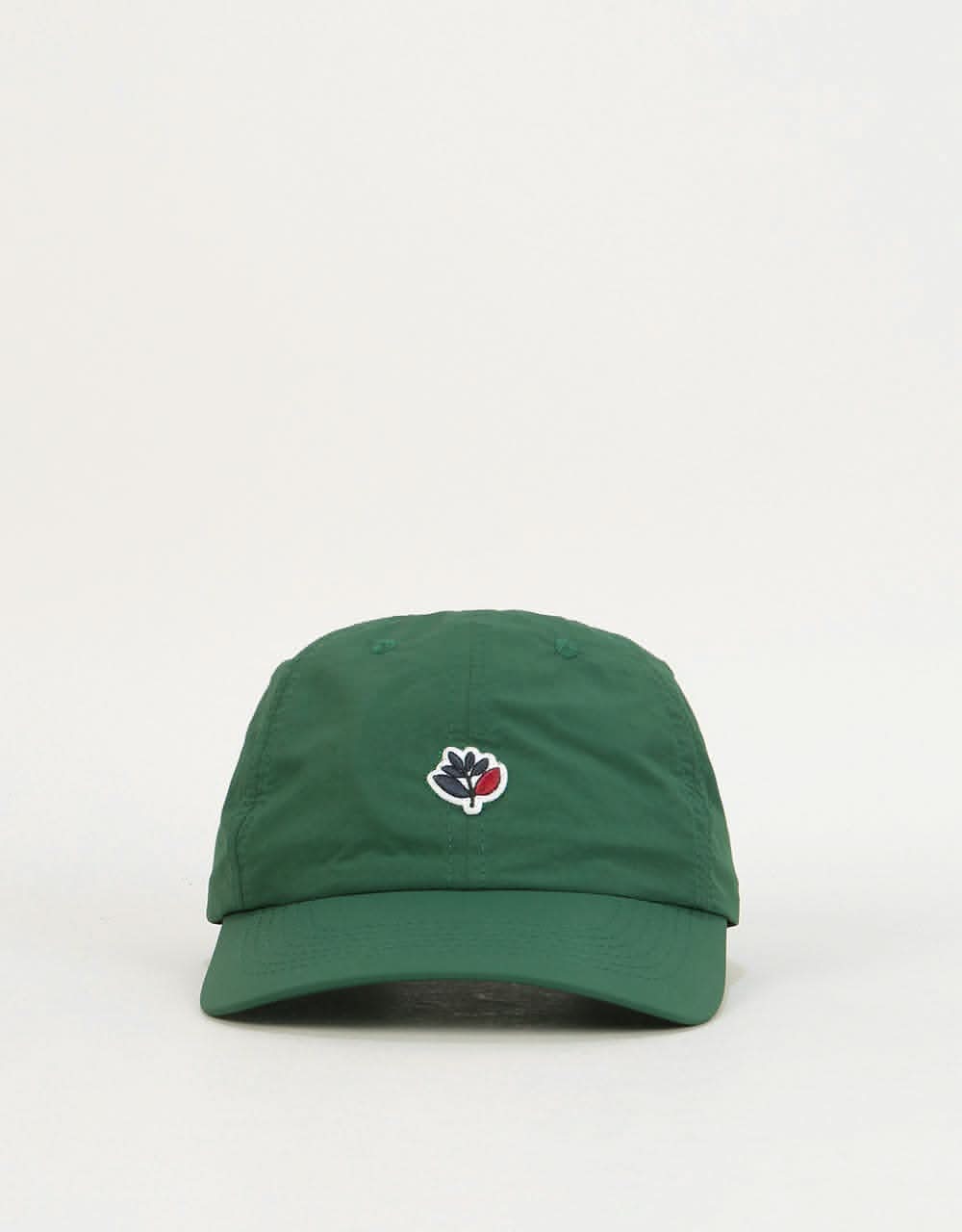 Magenta Nylon Dad Cap - Green Nylon