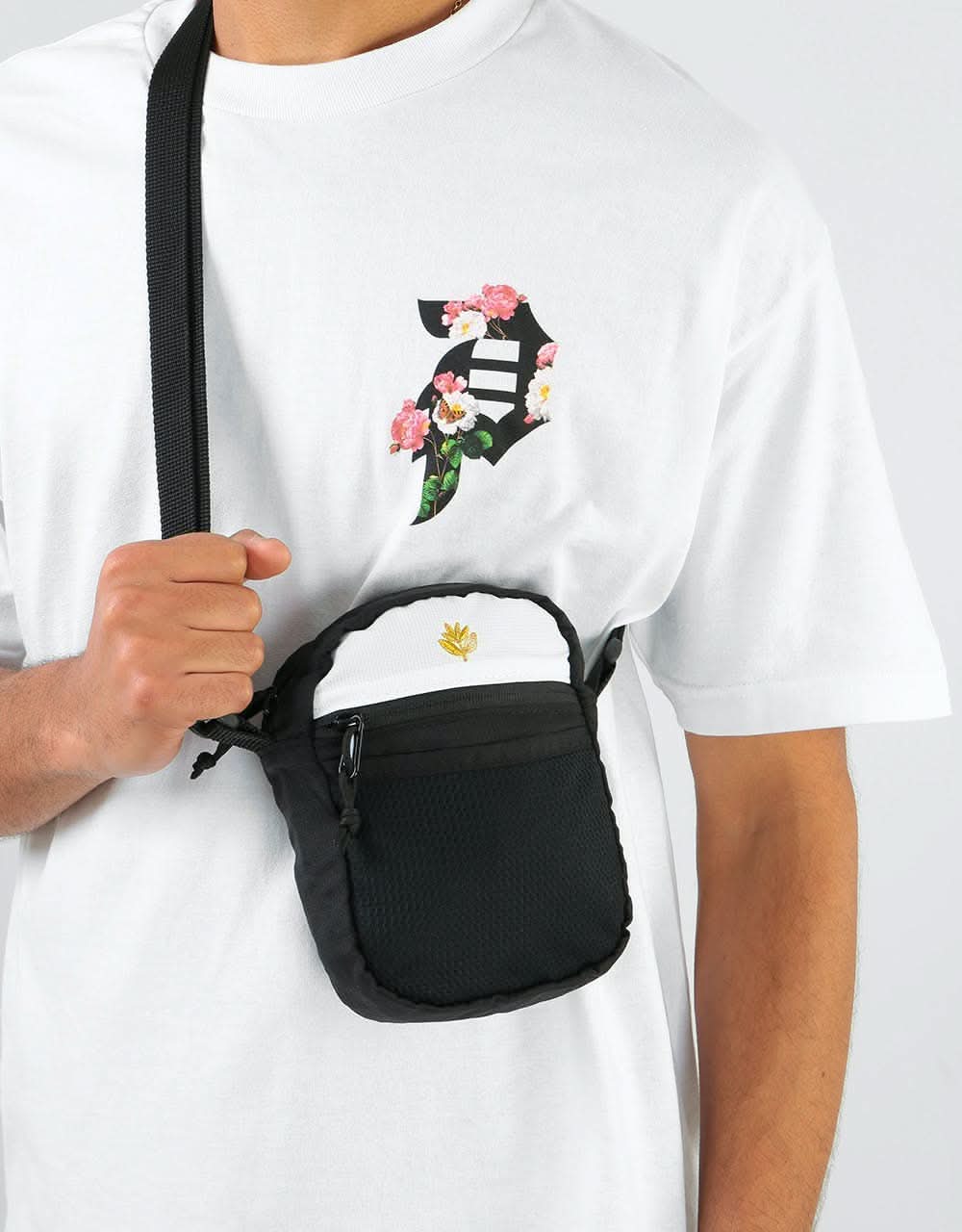 Magenta Sport Cross Body Bag - Black/White