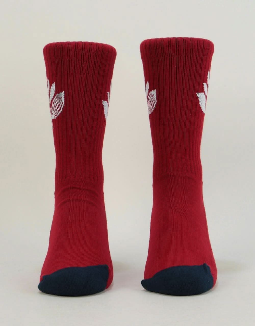 Magenta Plant Socks - Burgundy/Navy/White