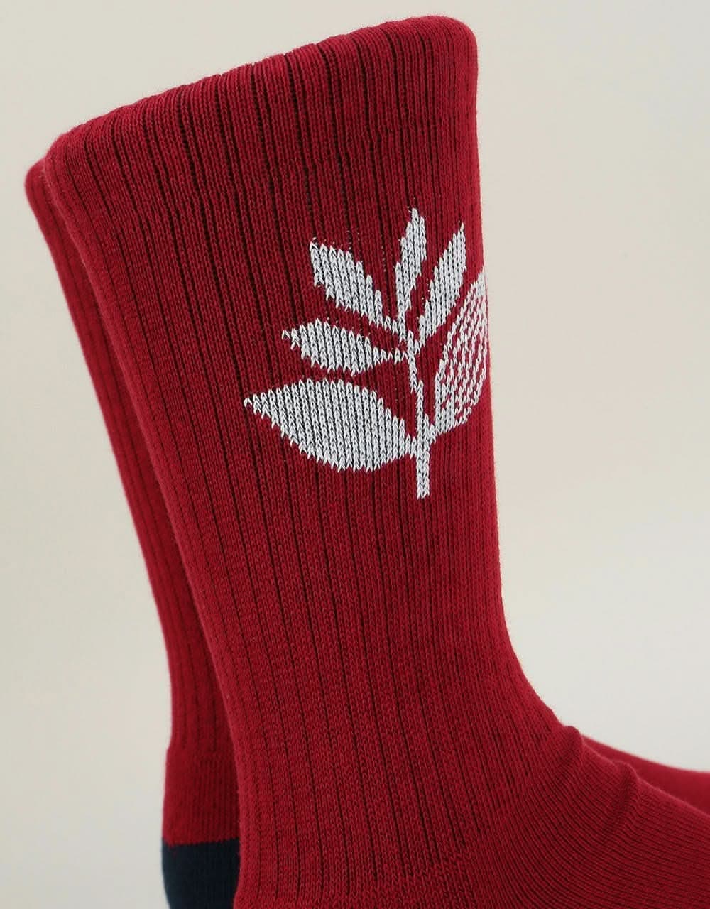 Magenta Plant Socks - Burgundy/Navy/White