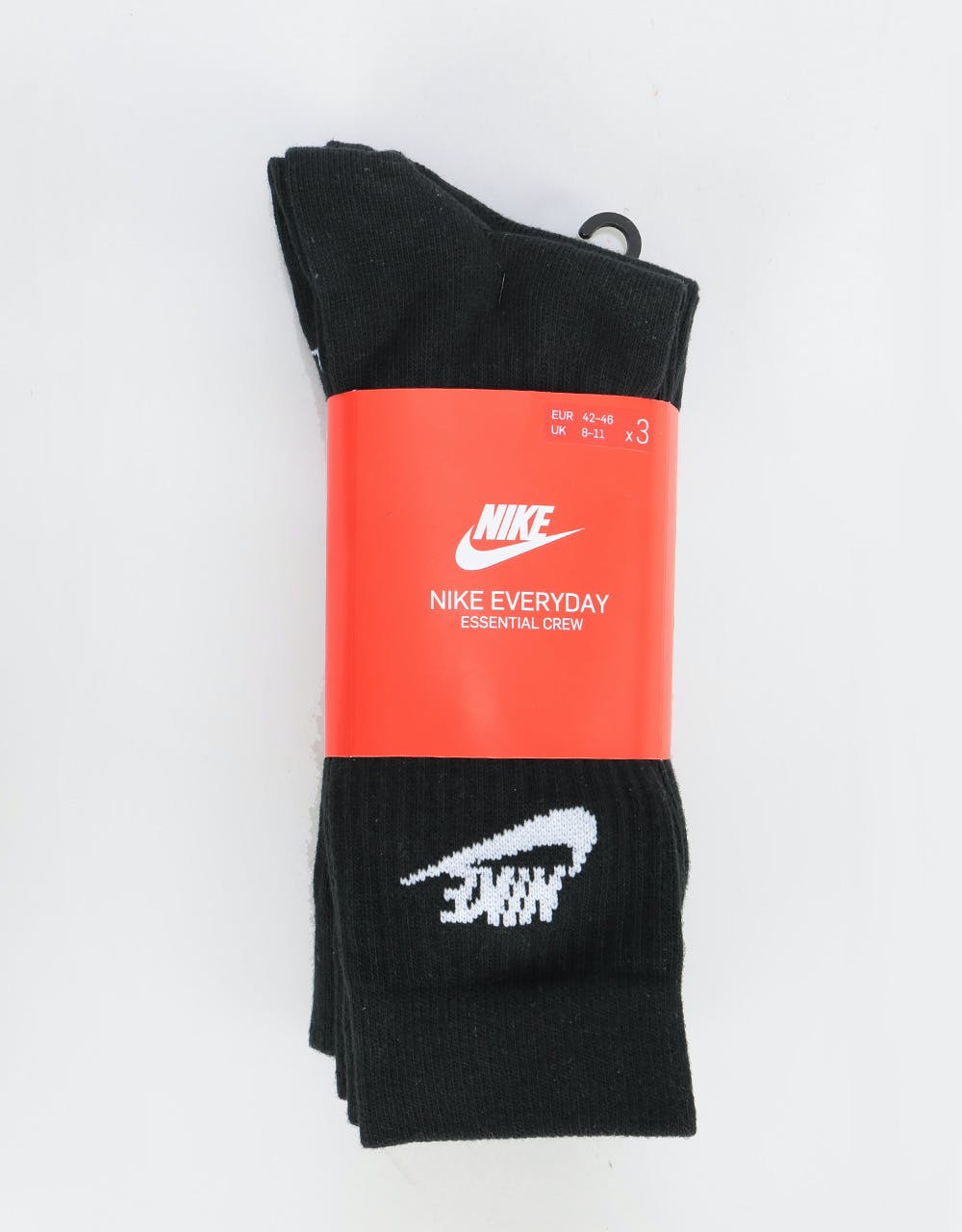 Nike SB Essential Crew Socks 3 Pack - Black/White
