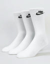 Nike Everyday Essential Crew Socks 3 Pack - White/Black