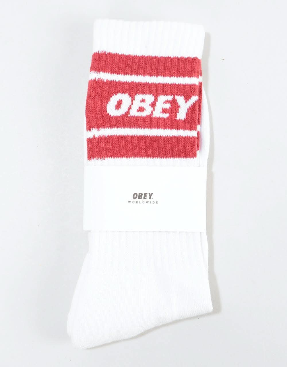 Obey Cooper II Socks - White/Brick