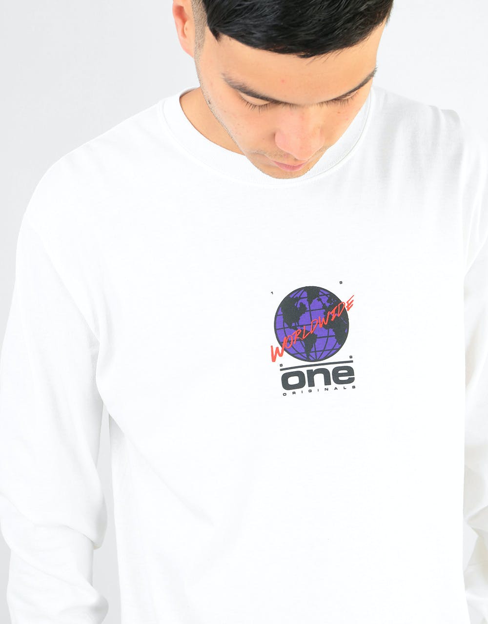 Route One Global Long Sleeve T-Shirt - White
